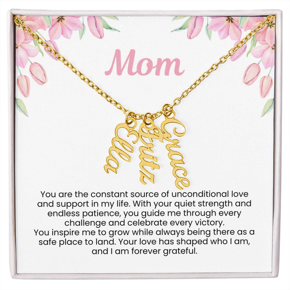 A Timeless Gift for Mom – Custom Three-Name Cursive Necklace