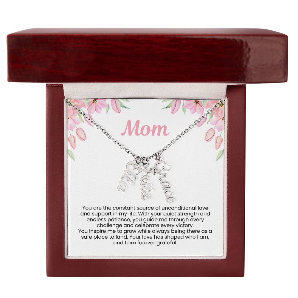 A Timeless Gift for Mom – Custom Three-Name Cursive Necklace