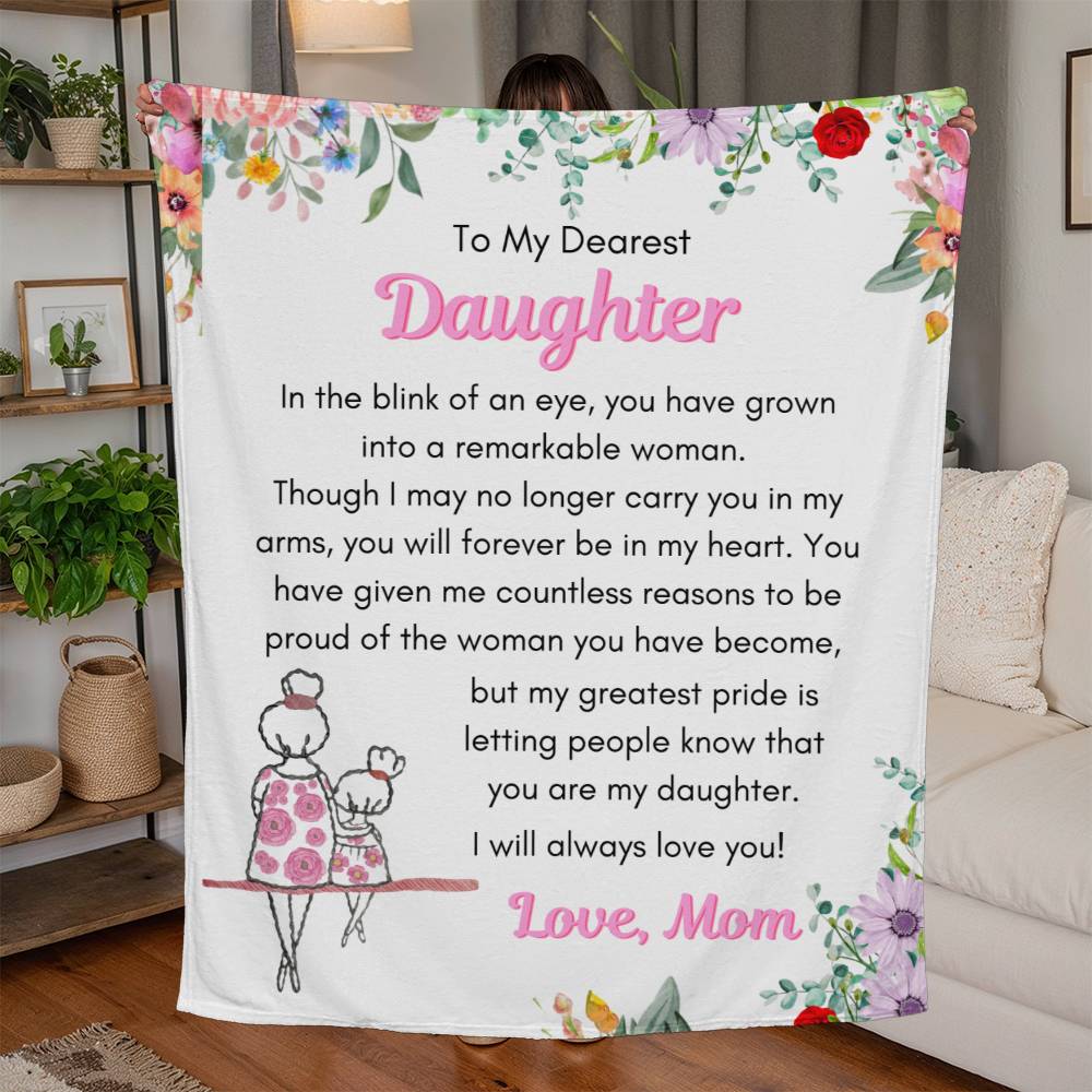 Mom's Love Wrapped in Warmth: Going Away Blanket for Daughters