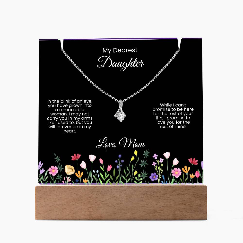 Perfect Daughter Gift - Acrylic Plaque and Beautiful Necklace (LED light)